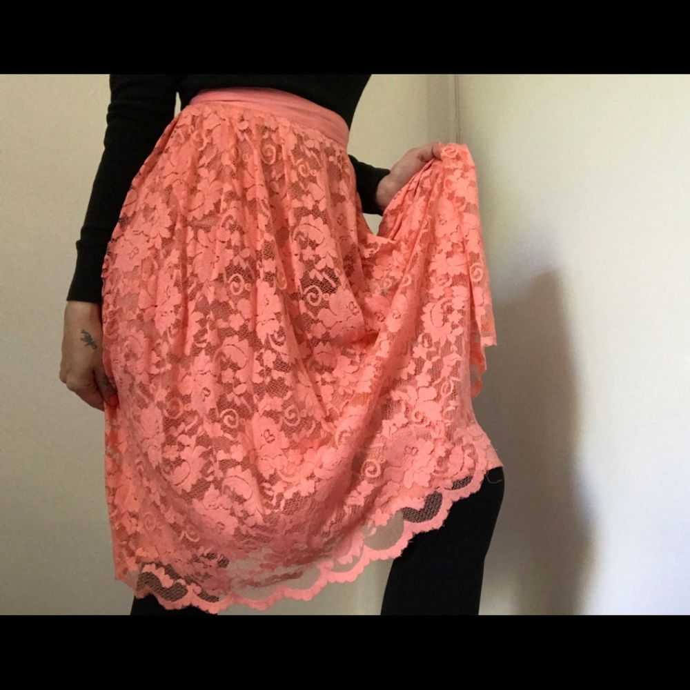 Forever 21 Peach Lace Skirt